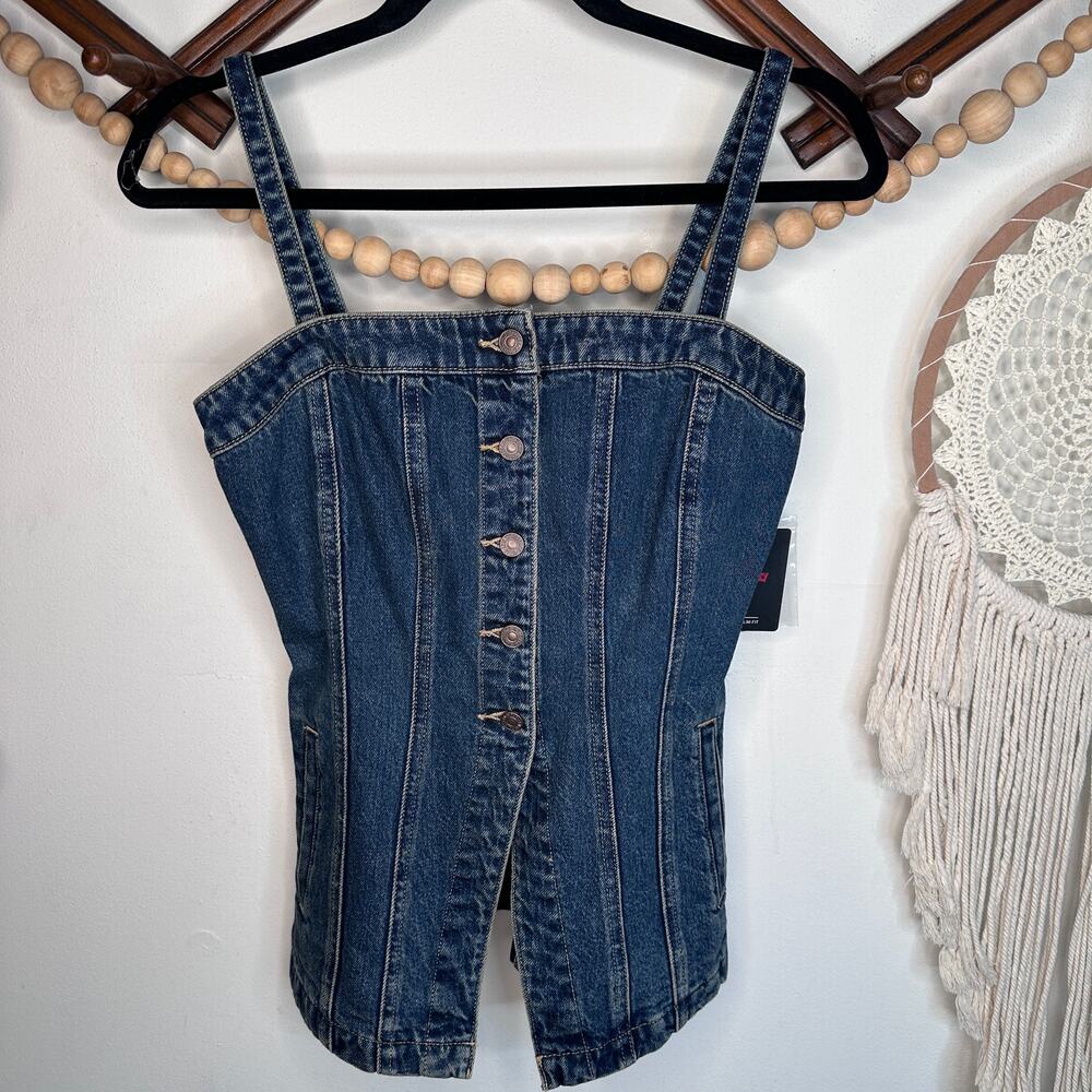NEW Levi's Tailored Denim Button Jean Bustier